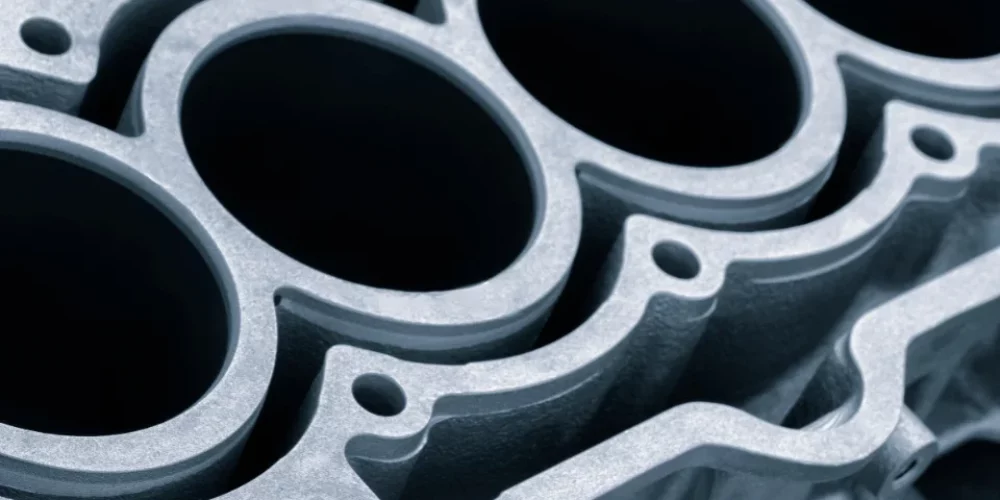 Zdjęcie przedstawia zbliżenie na zregenerowaną głowicę samochodową.